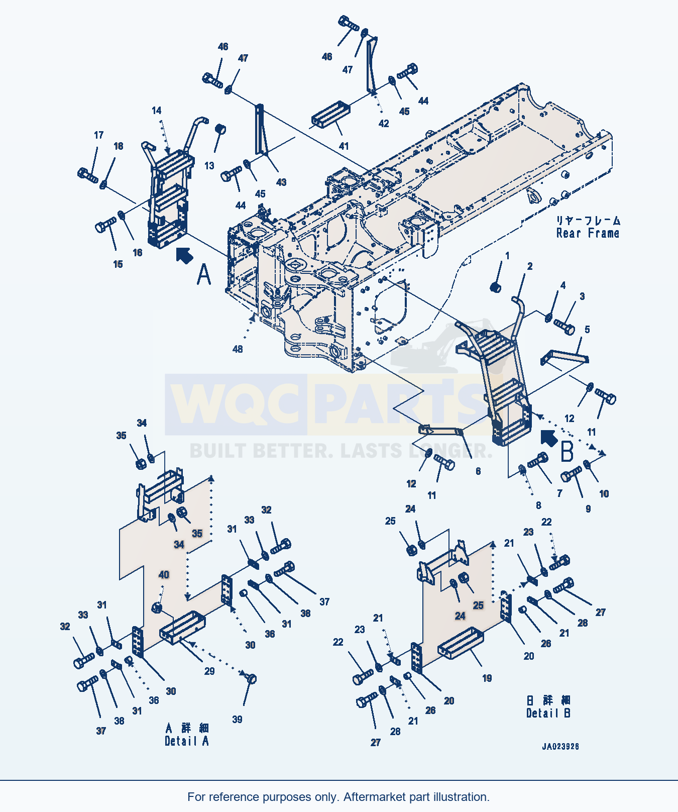 Komatsu WA270-8 Ladder, For Usa — Ladder (#83001-) parts diagram