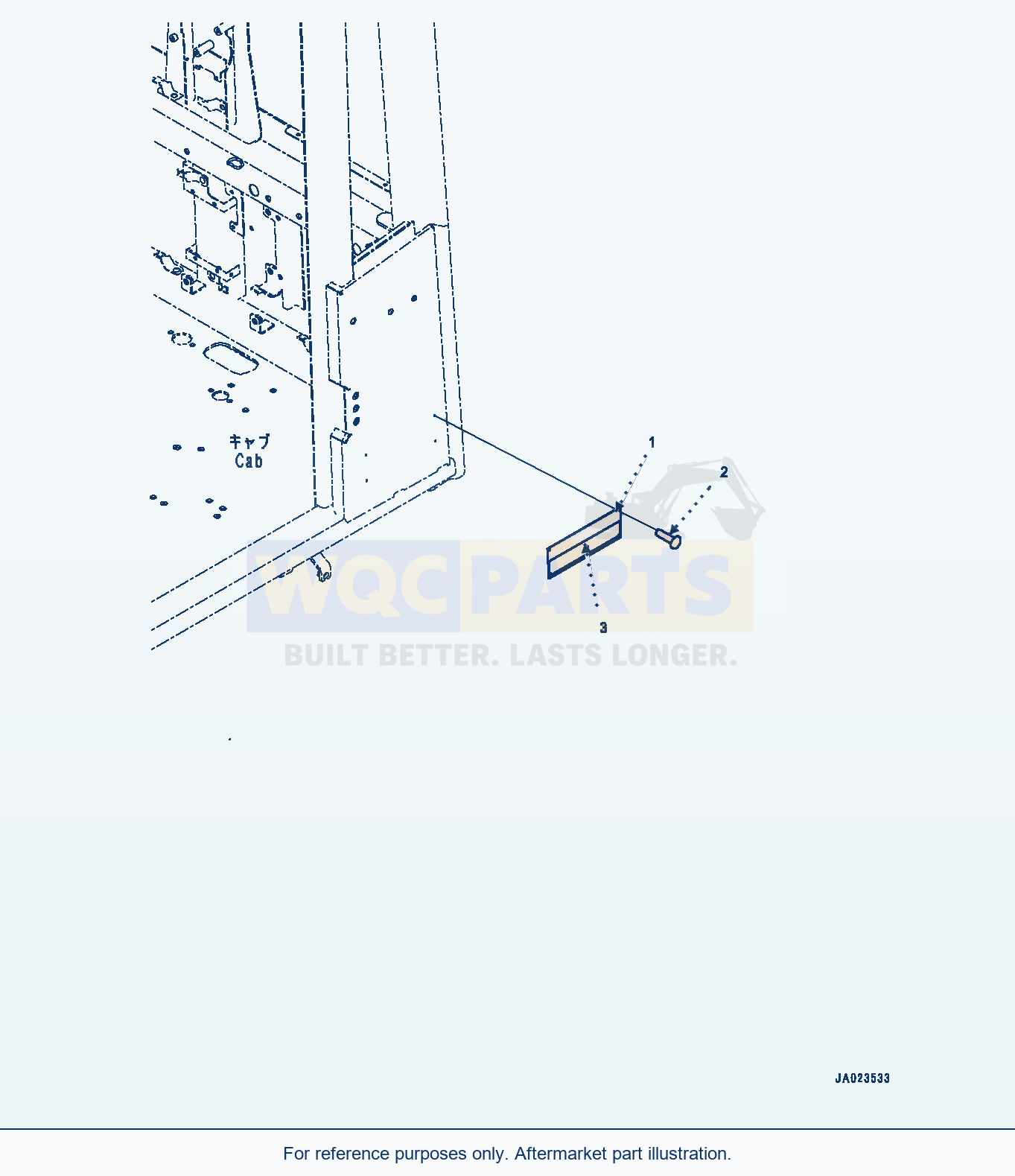 Komatsu WA270-8 Rops Plate, English — Rops Plate (#83001-) parts diagram