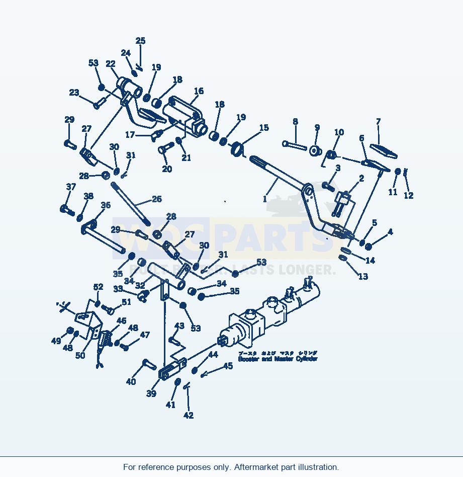 Komatsu WA320-1 Brake Pedal And Linkage(#10001-19999) parts diagram