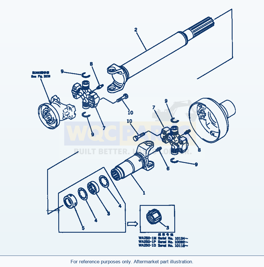Komatsu WA320-1 Drive Shaft (Center) Serial 10001-UP parts diagram