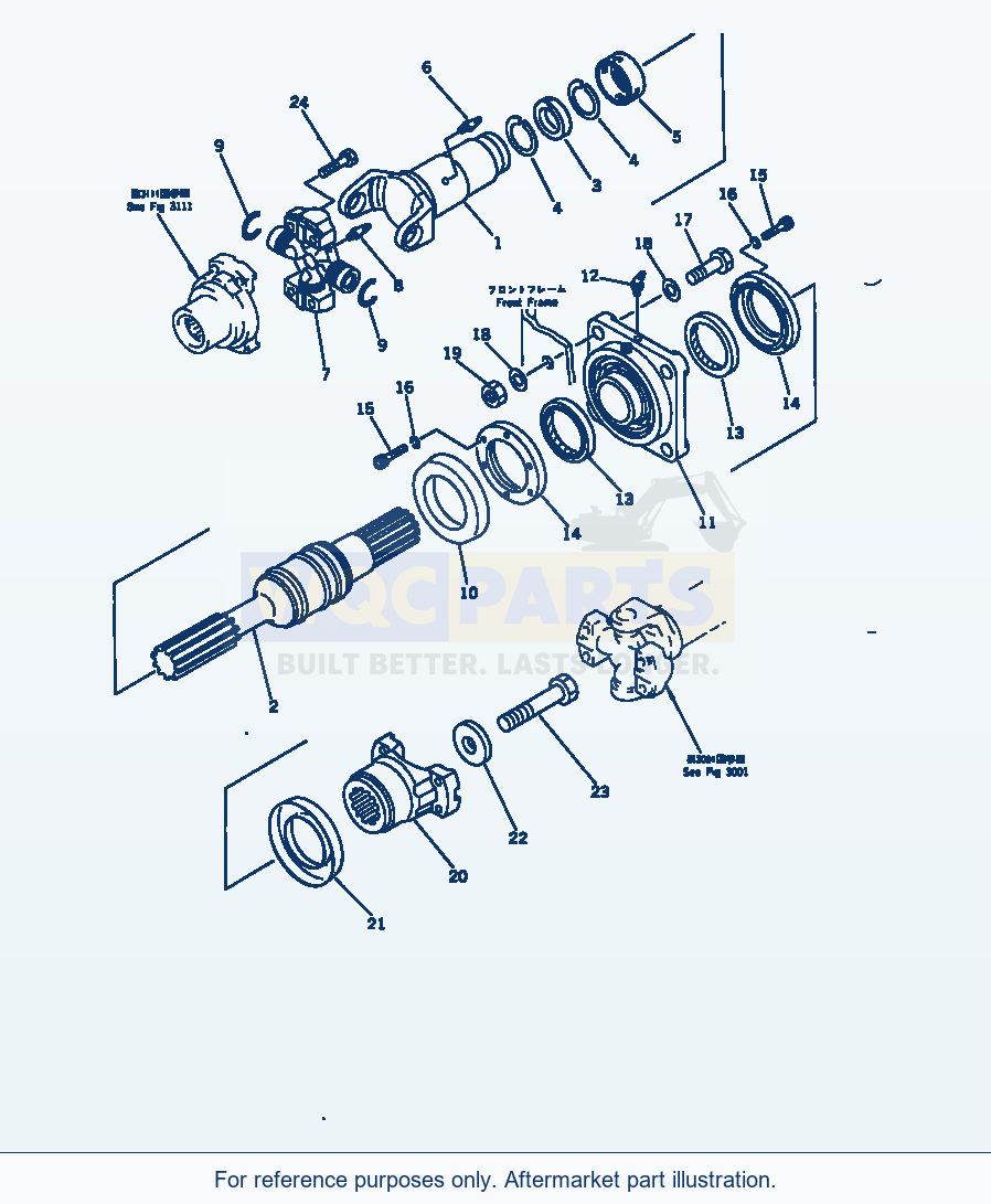 Komatsu WA320-1 Drive Shaft (Front) Serial 10001-UP parts diagram
