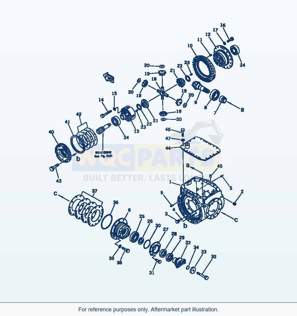 Komatsu WA320-1 Front Differential Serial 10001-UP parts diagram