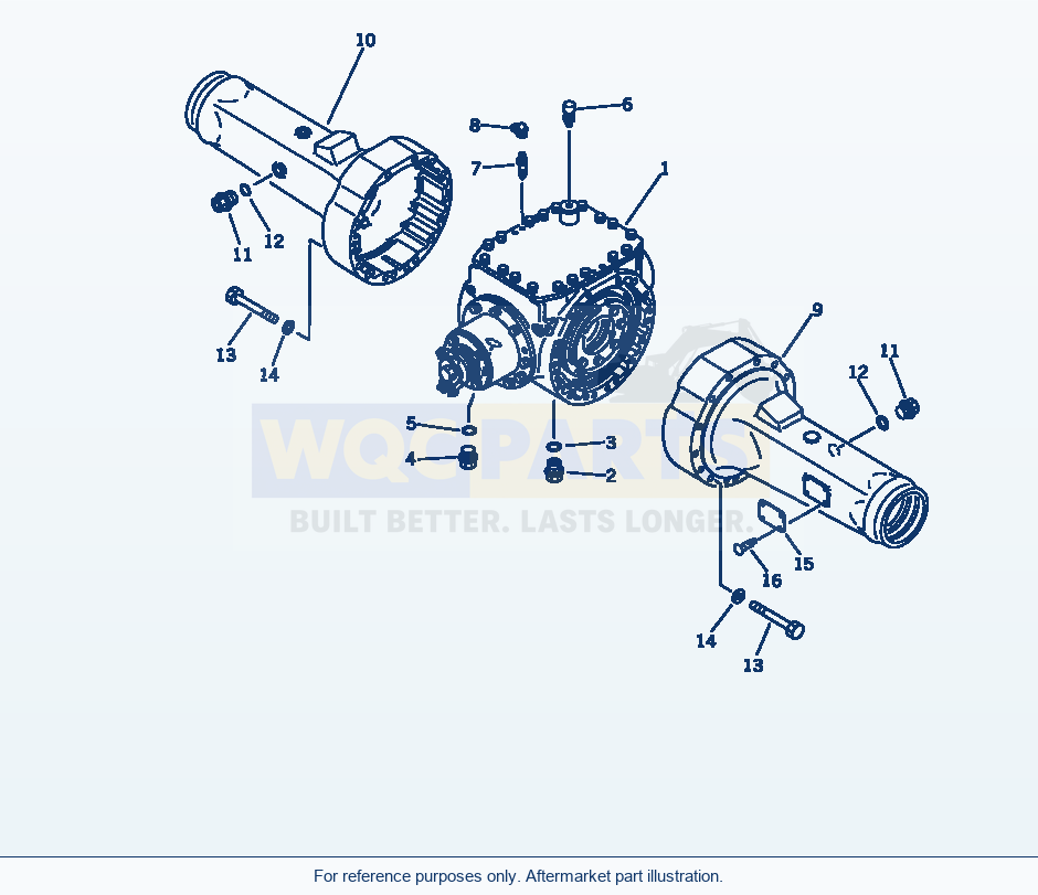 Komatsu WA320-1 Rear Axle Housing Serial 10001-UP parts diagram