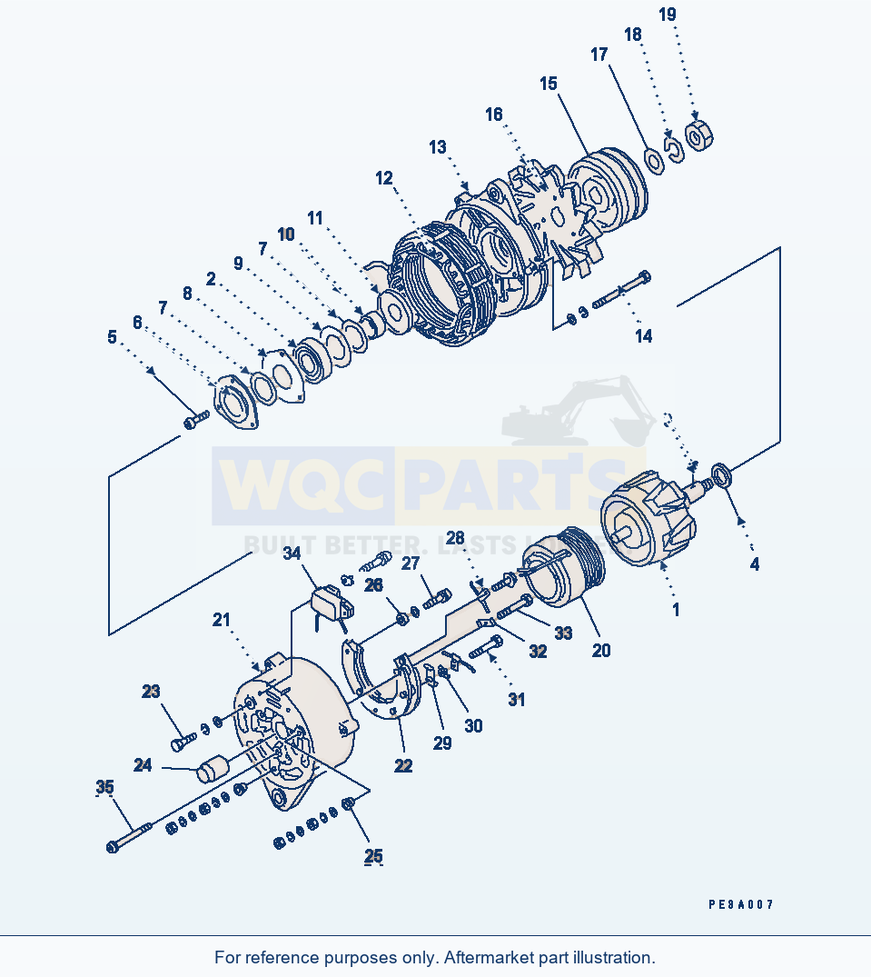 Komatsu WA320-1 Alternator (35A) parts diagram
