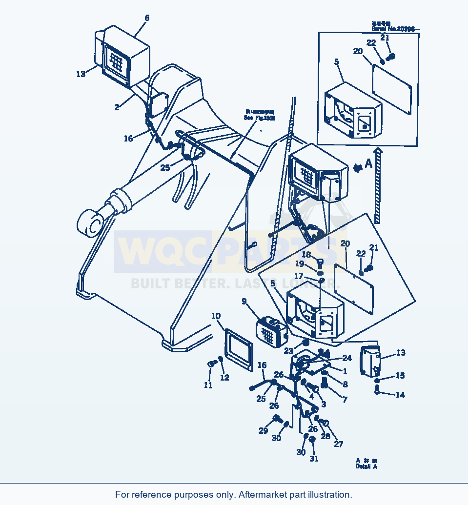 Komatsu WA320-1 Electrical System (Front Lamp)(#10001-19999) parts diagram