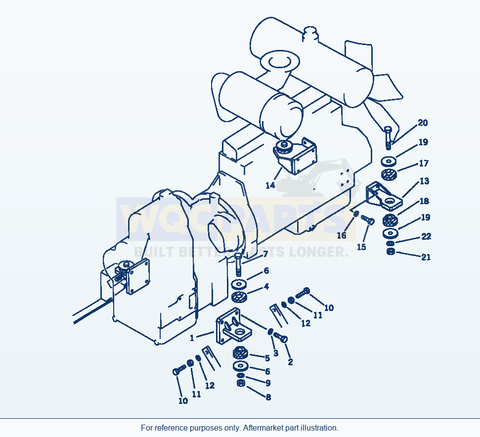 Komatsu WA320-1 Engine Mounting Serial 10001-UP parts diagram