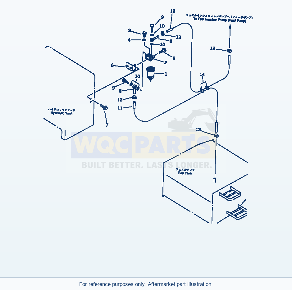 Komatsu WA320-1 Fuel Filter Piping(#20001-) Serial 10001-UP parts diagram