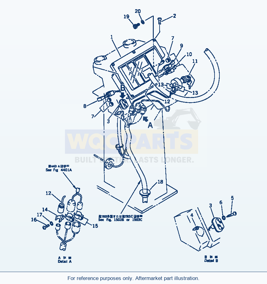 Komatsu WA320-1 Instrument Panel(#20001-) Serial 10001-UP parts diagram