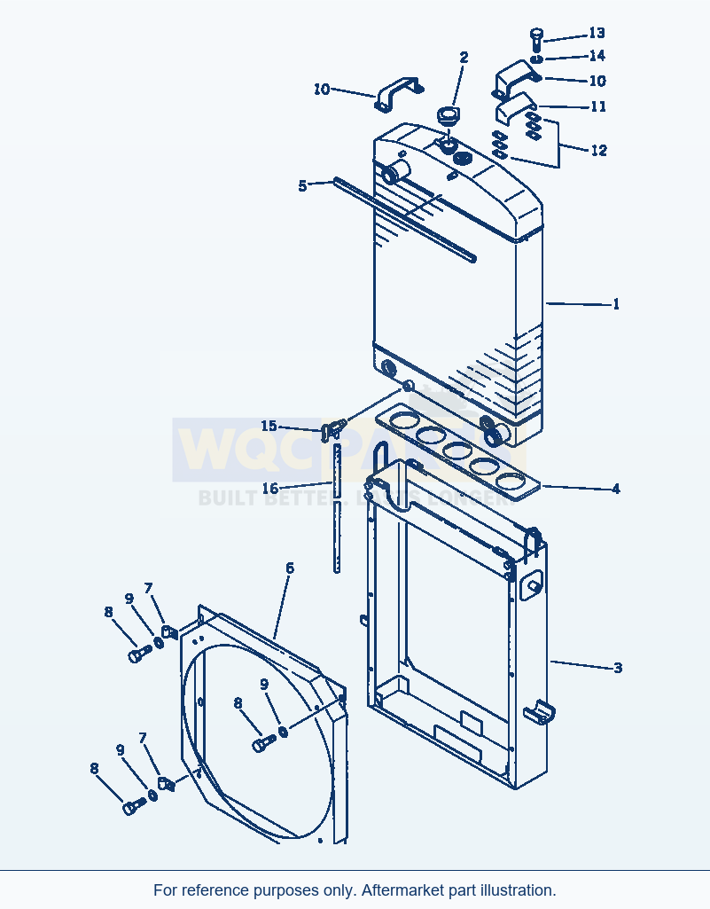 Komatsu WA320-1 Radiator(#20001-) Serial 10001-UP parts diagram