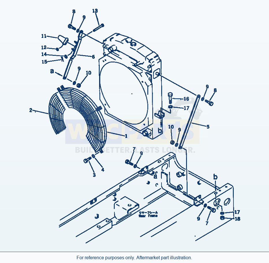 Komatsu WA320-1 Radiator Cover(#10001-20097) parts diagram
