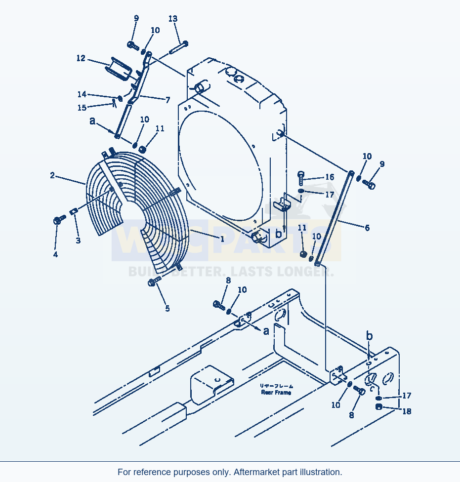 Komatsu WA320-1 Radiator Cover(#20098-) Serial 10001-UP parts diagram