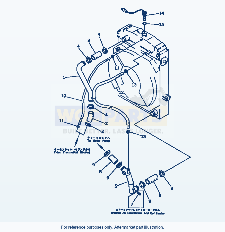 Komatsu WA320-1 Radiator Piping(#10001-19999) parts diagram