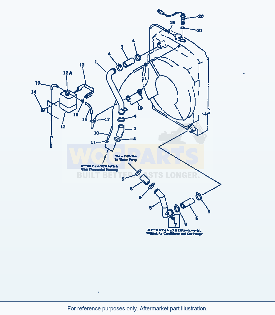 Komatsu WA320-1 Radiator Piping(#20001-) Serial 10001-UP parts diagram