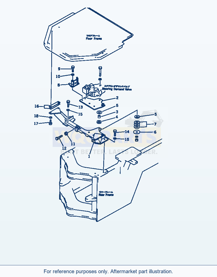 Komatsu WA320-1 Floor Support(#10001-19999) parts diagram