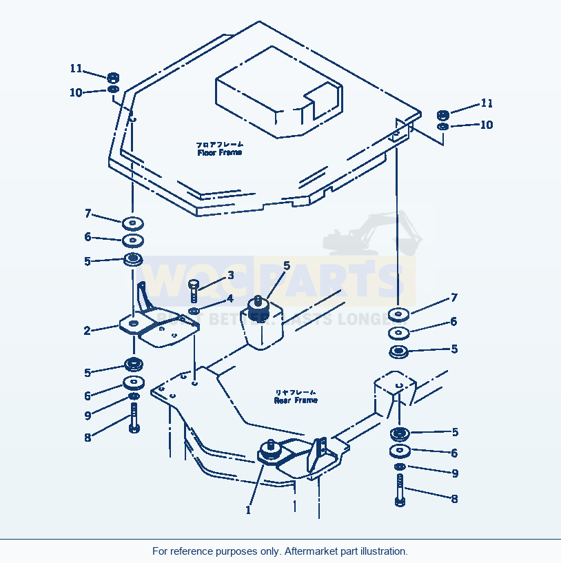 Komatsu WA320-1 Floor Support(#20001-) Serial 10001-UP parts diagram