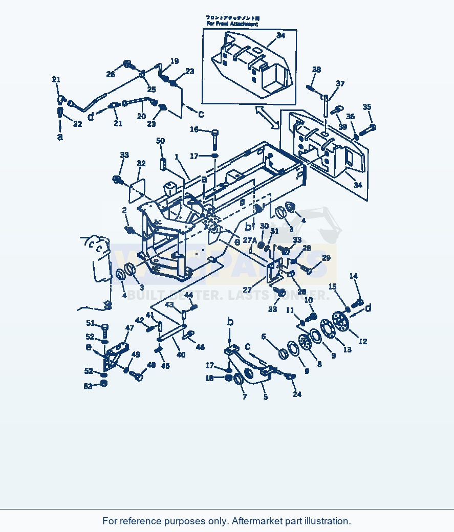 Komatsu WA320-1 Rear Frame(#20001-) Serial 10001-UP parts diagram