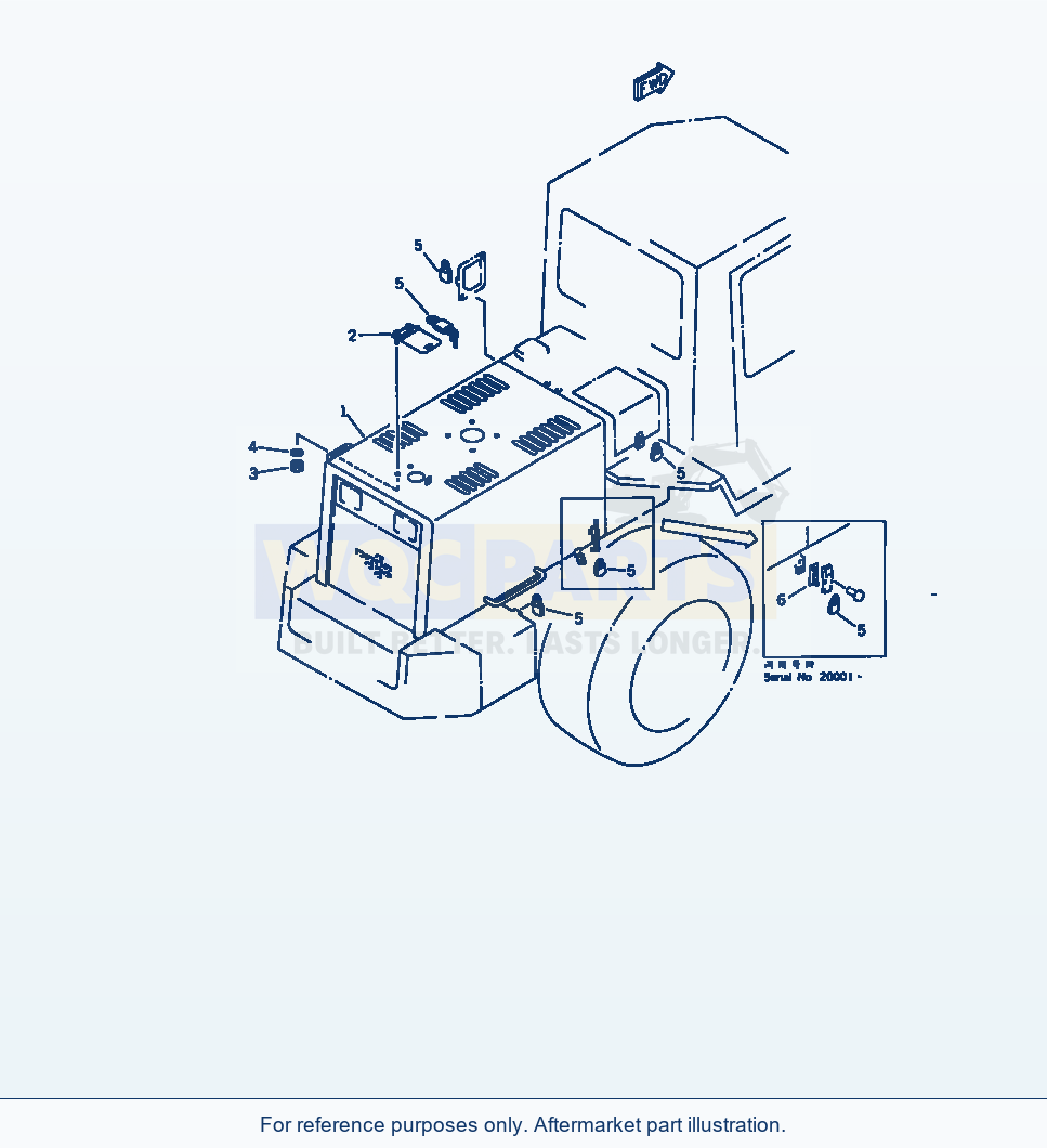Komatsu WA320-1 Vandalism Protection Serial 10001-UP parts diagram