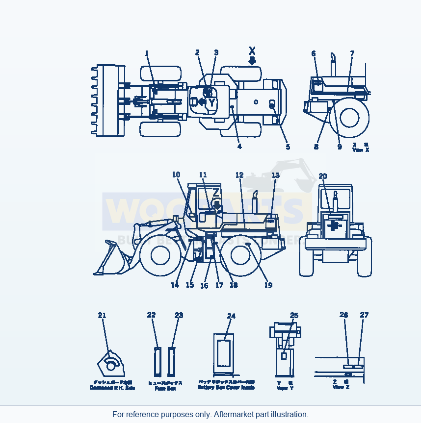 Komatsu WA320-1 Marks And Plates (English)(#20001-20729) parts diagram