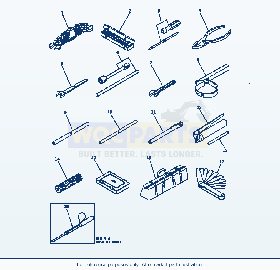 Komatsu WA320-1 Tool Serial 10001-UP parts diagram