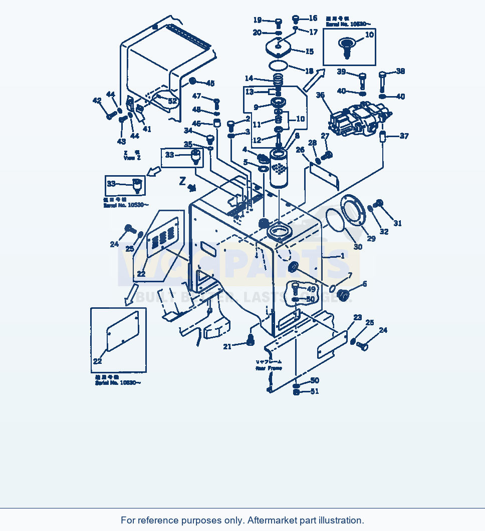 Komatsu WA320-1 Hydraulic Tank (Tbg/Abe Spec.)(#10001-19999) parts diagram