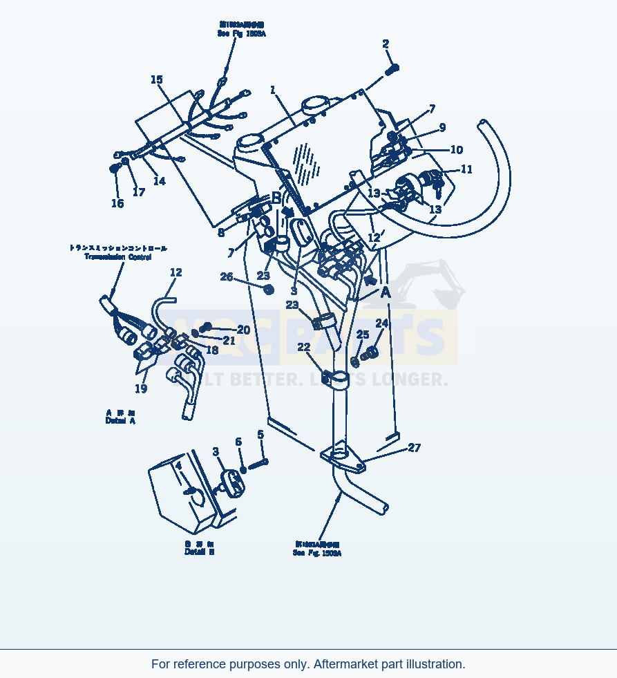 Komatsu WA320-1 Instrument Panel (Tbg/Abe Spec.)(#10001-19999) parts diagram