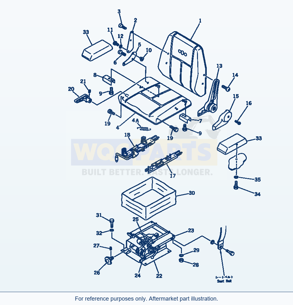 Komatsu WA320-1 Operator'S Seat (Tbg/Abe Spec.) parts diagram
