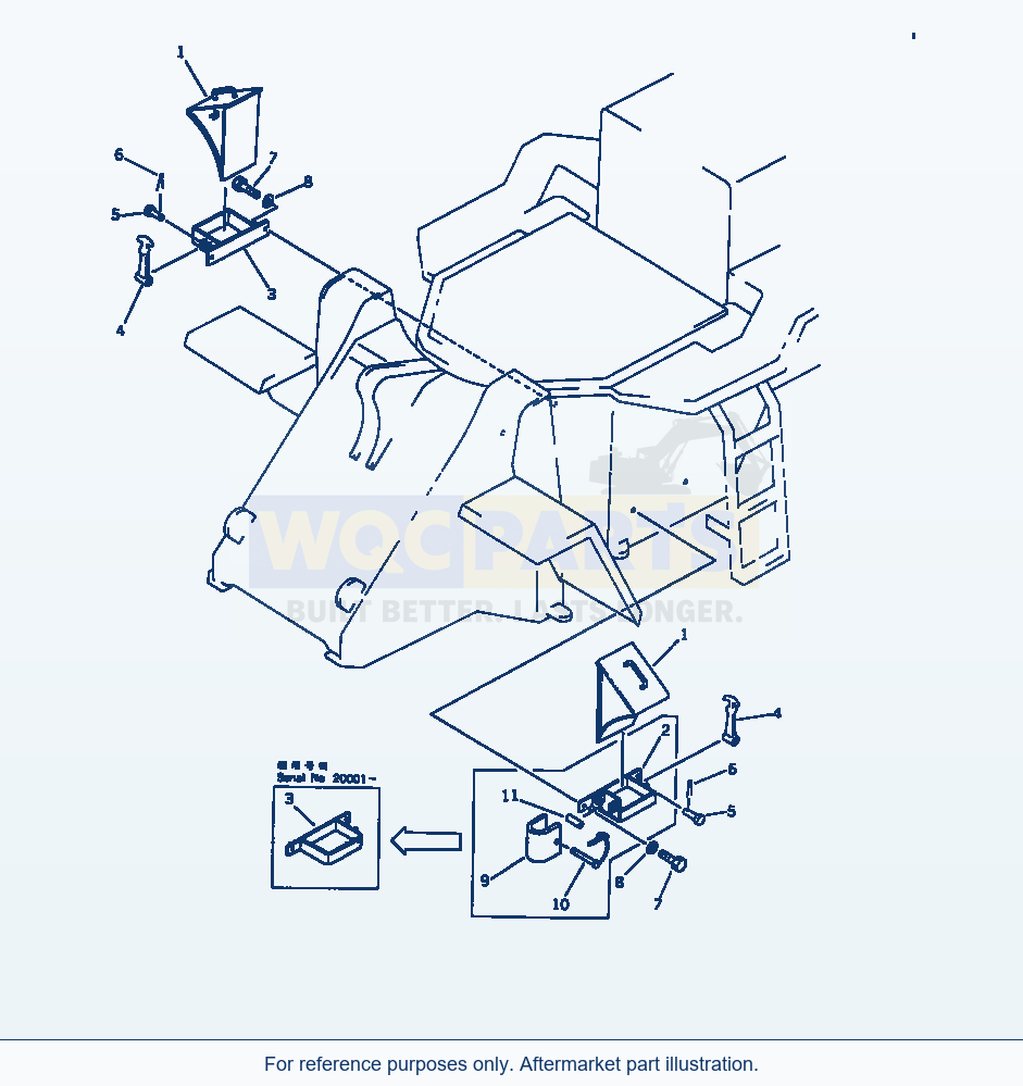 Komatsu WA320-1 Wheel Stopper (Tbg/Abe Spec.) parts diagram
