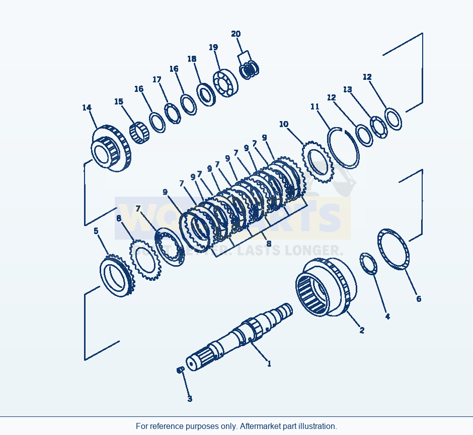 Komatsu WA320-1 3Rd Clutch Serial 10001-UP parts diagram