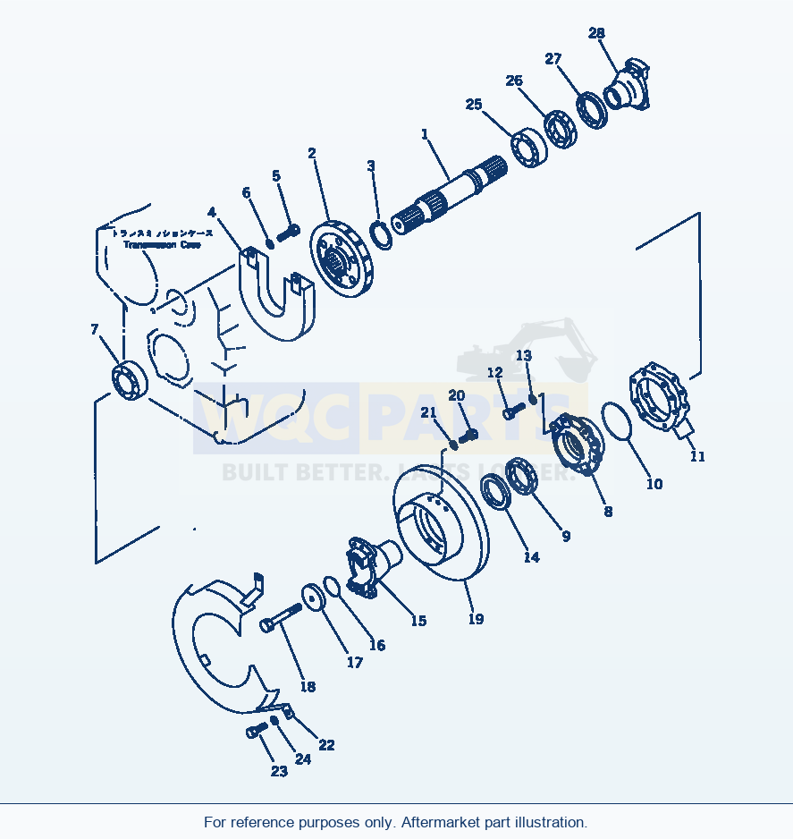 Komatsu WA320-1 Output Shaft Serial 10001-UP parts diagram