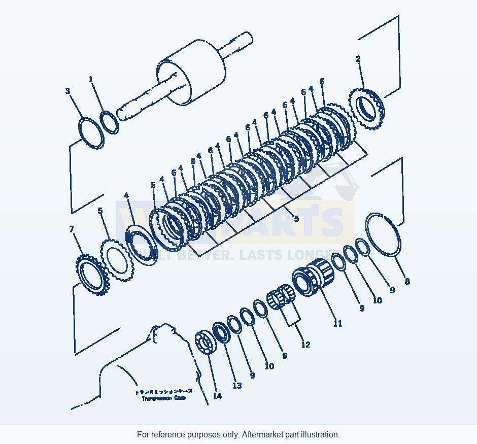 Komatsu WA320-1 Reverse Clutch Serial 10001-UP parts diagram