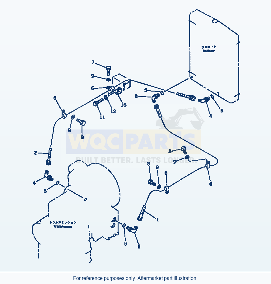 Komatsu WA320-1 Torque Converter Piping Serial 10001-UP parts diagram