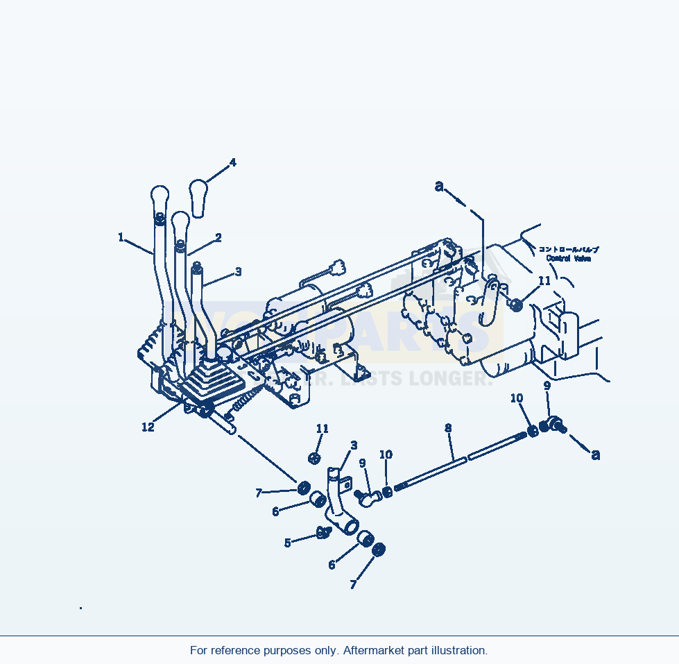 Komatsu WA320-1 Attachment Control Lever(#10001-19999) parts diagram