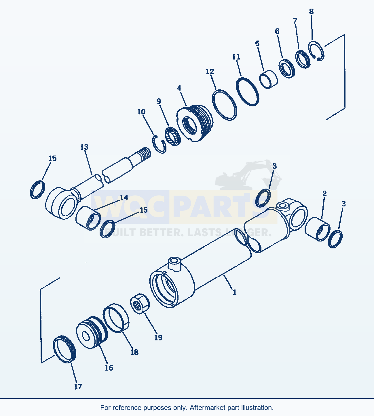 Komatsu WA320-1 Grapple Cylinder(#20001-) Serial 10001-UP parts diagram