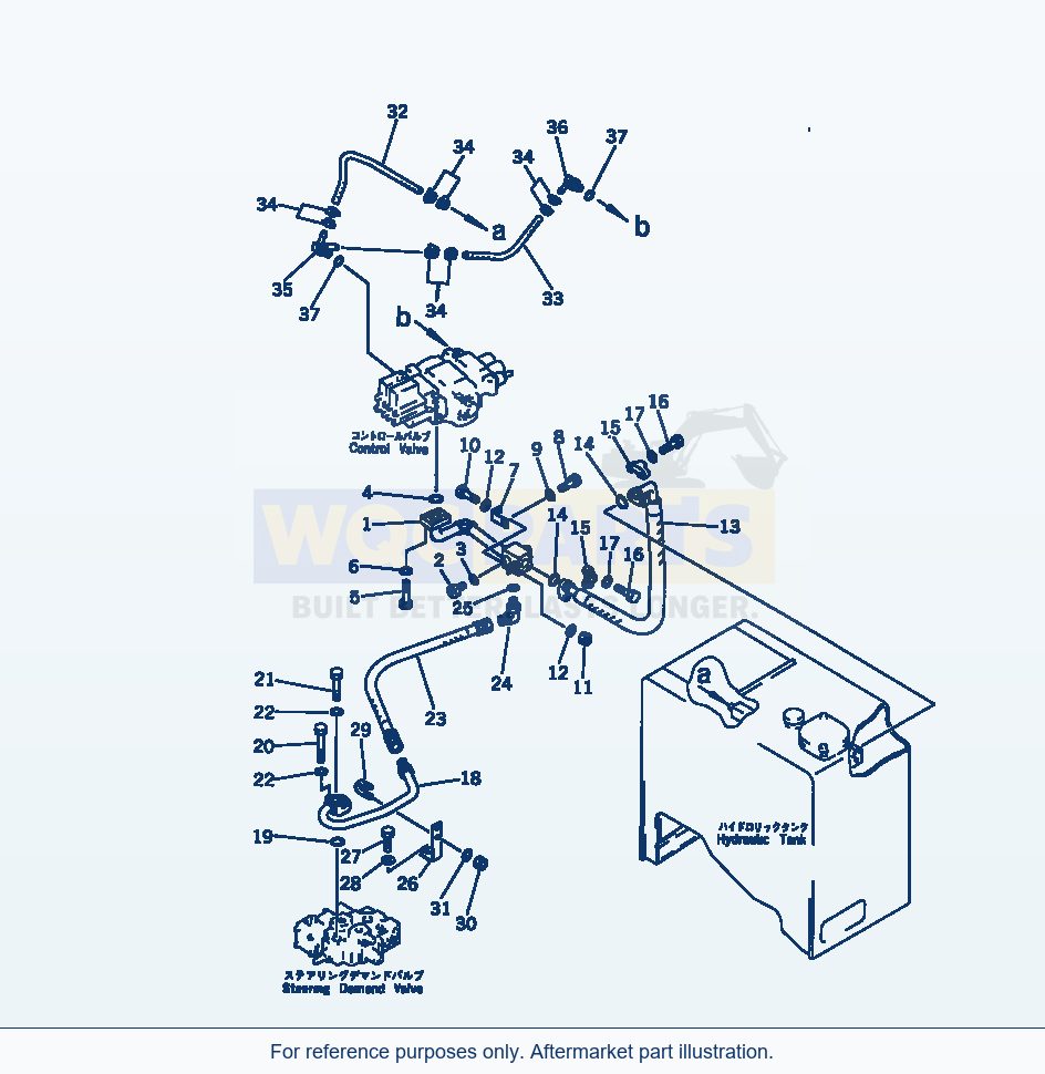 Komatsu WA320-1 Hydraulic Piping (Valve To Tank)(#10001-19999) parts diagram