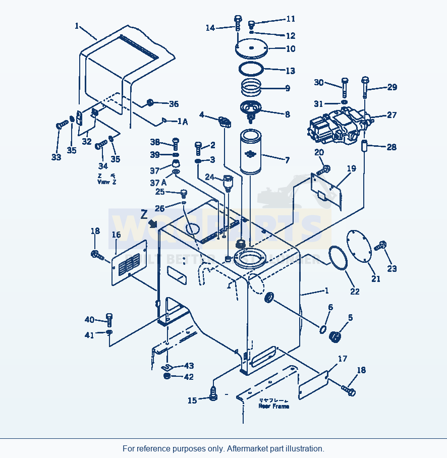 Komatsu WA320-1 Hydraulic Tank(#20001-) Serial 10001-UP parts diagram