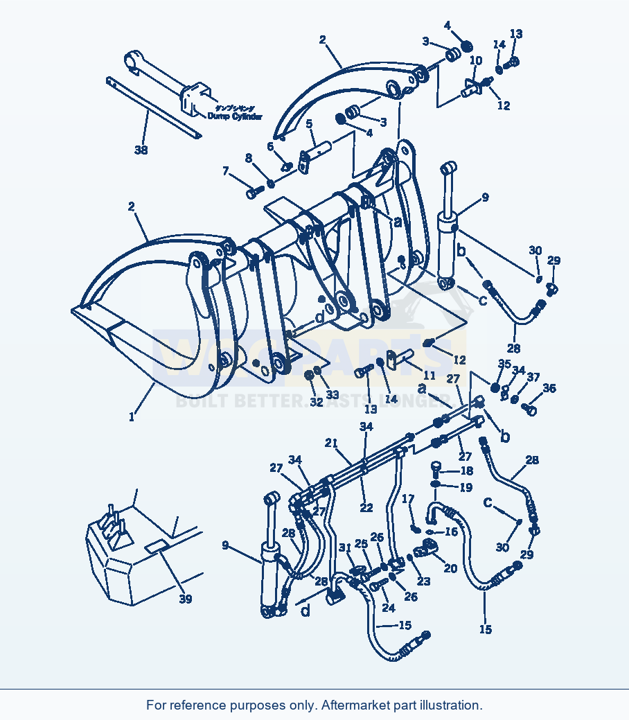 Komatsu WA320-1 Log Grapple(#20001-) Serial 10001-UP parts diagram
