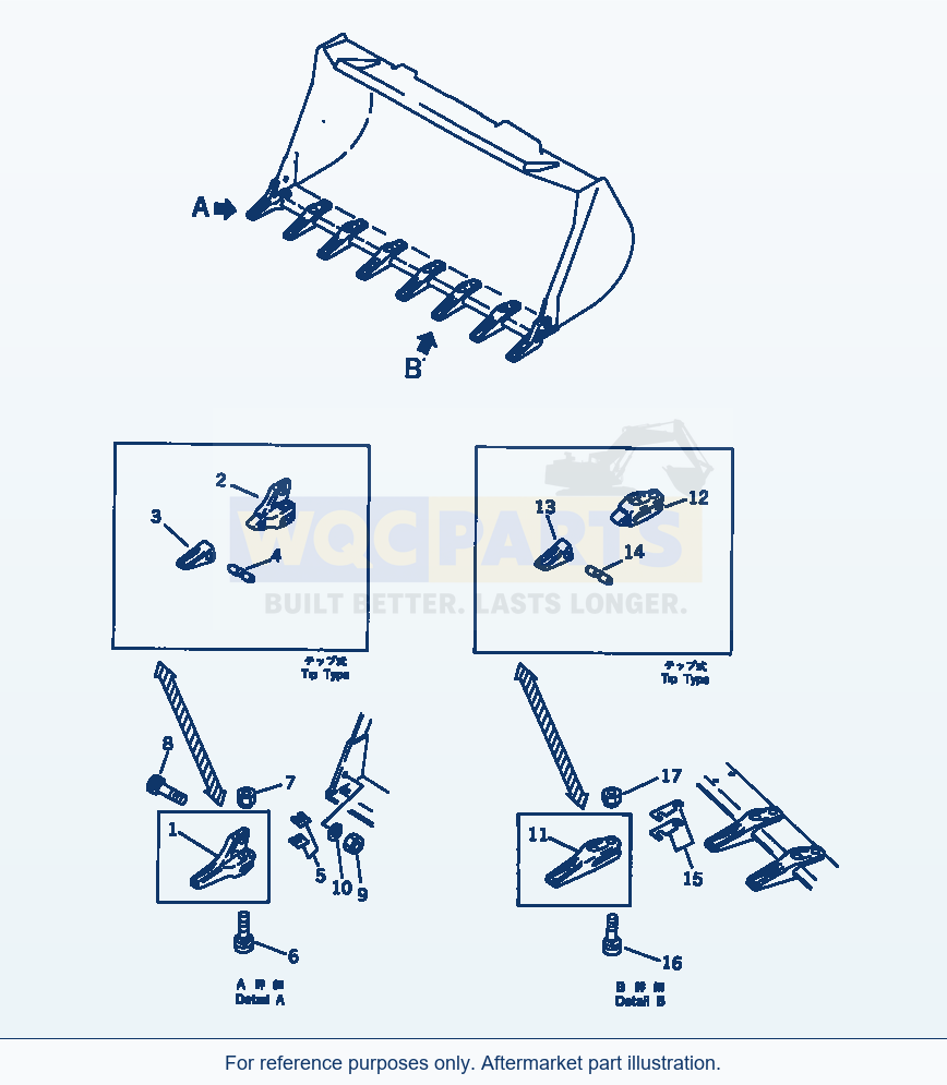 Komatsu WA320-1 Tooth Serial 10001-UP parts diagram