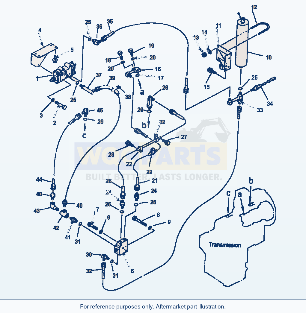 Komatsu WA320-1LC Brake Oil Piping Pump To Valve parts diagram