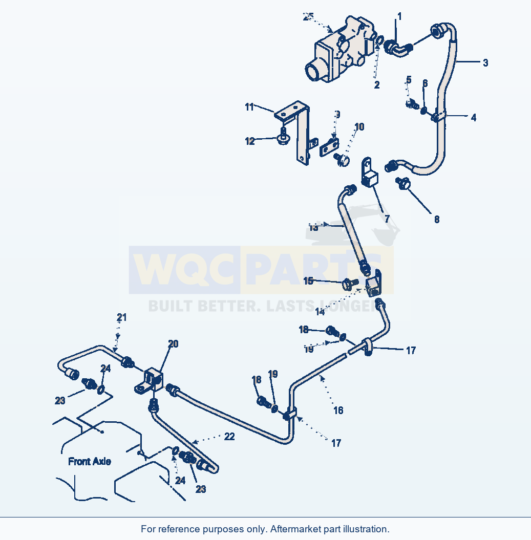 Komatsu WA320-1LC Brake Oil Piping Valve To Front Axle parts diagram
