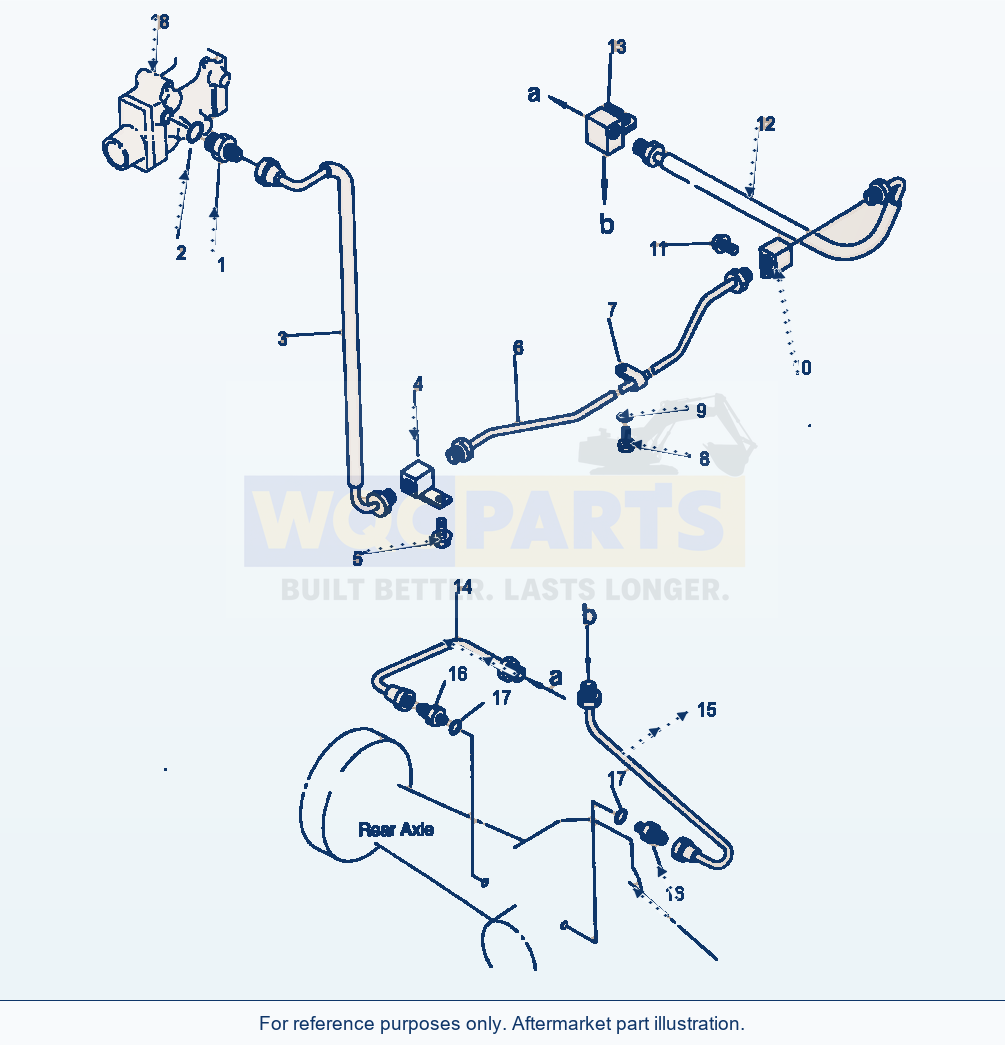 Komatsu WA320-1LC Brake Oil Piping Valve To Rear Axle parts diagram