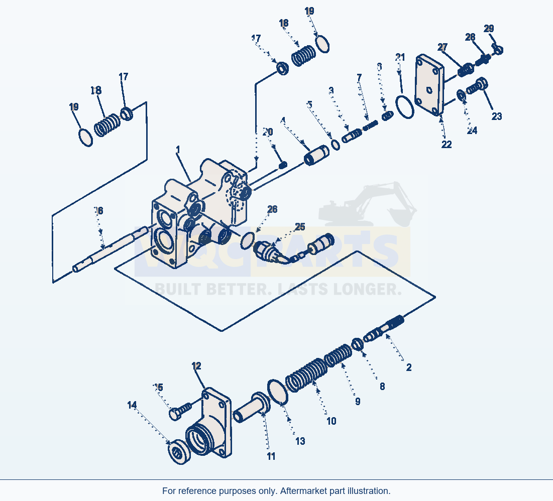 Komatsu WA320-1LC Brake Valve parts diagram