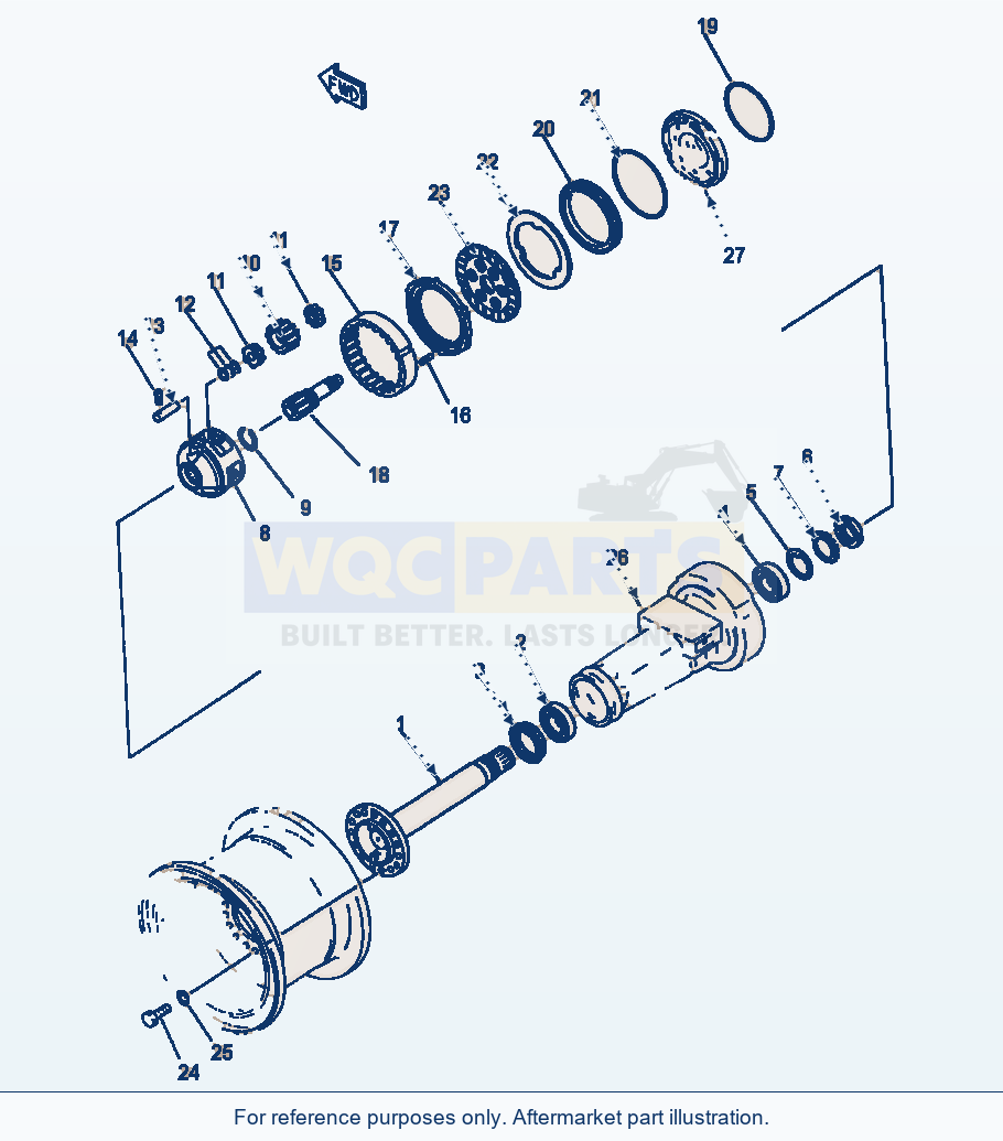 Komatsu WA320-1LC Final Drive & Wheel Brake (Front) parts diagram