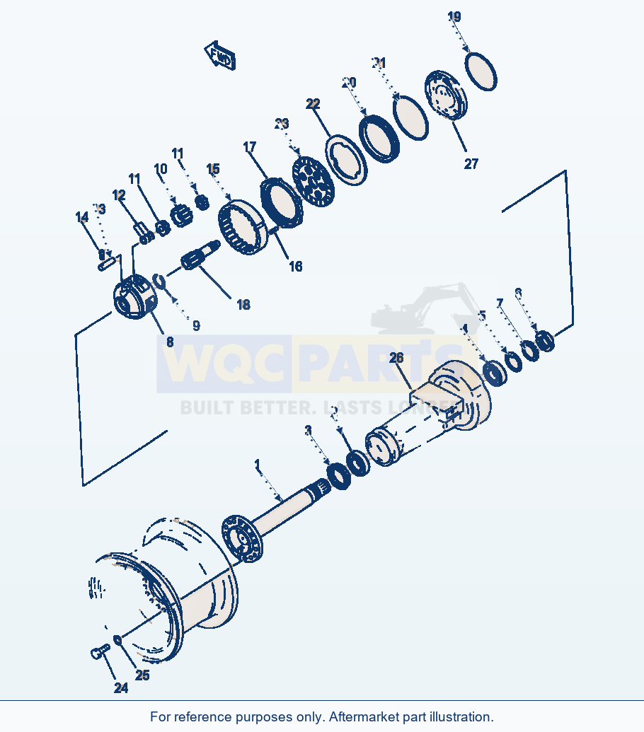 Komatsu WA320-1LC Final Drive & Wheel Brake (Rear) parts diagram