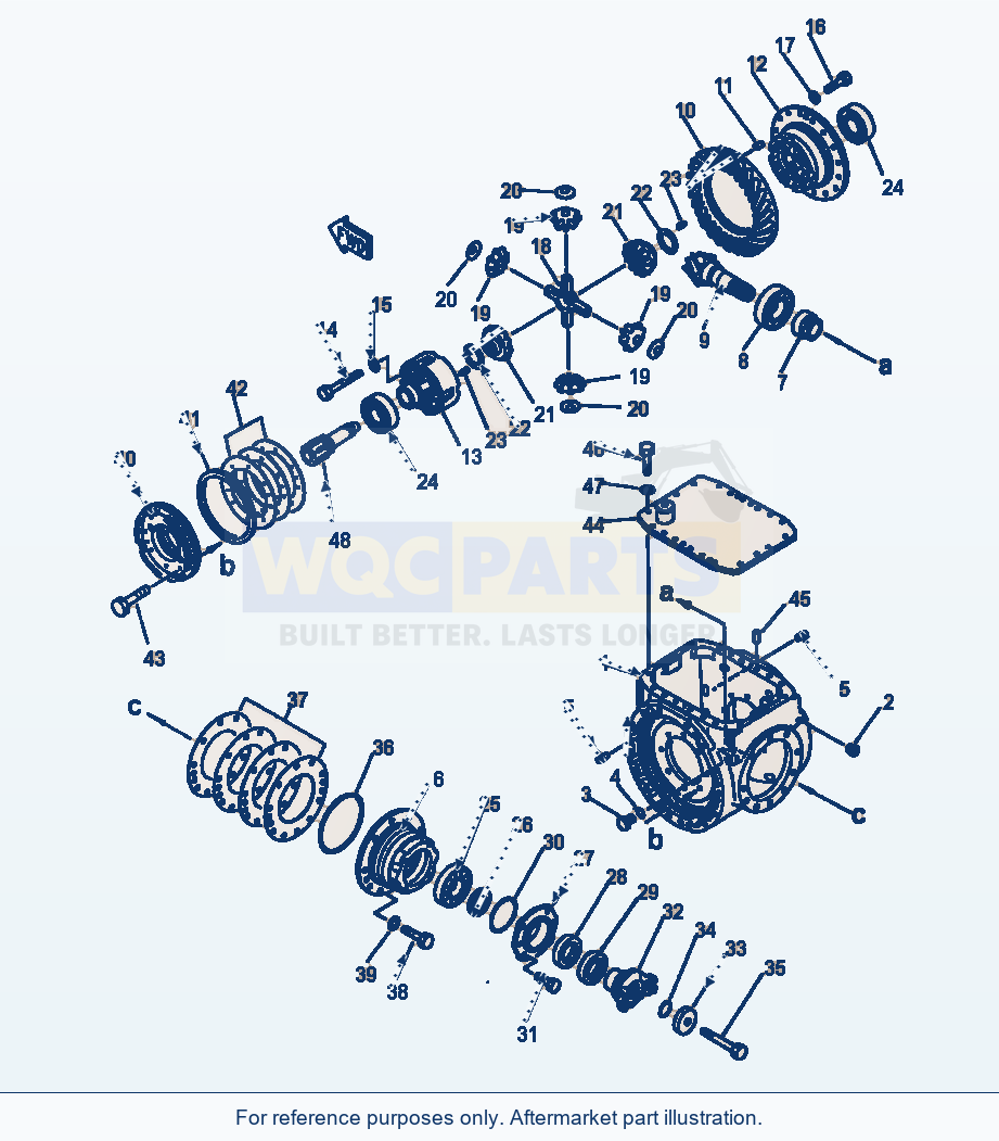 Komatsu WA320-1LC Front Differential parts diagram