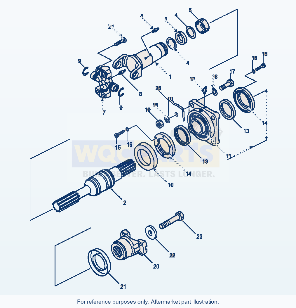 Komatsu WA320-1LC Front Drive Shaft parts diagram
