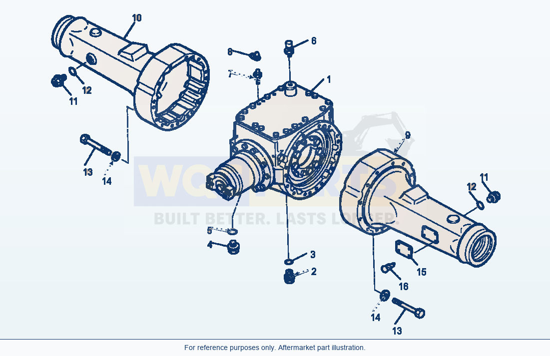 Komatsu WA320-1LC Rear Axle Housing parts diagram