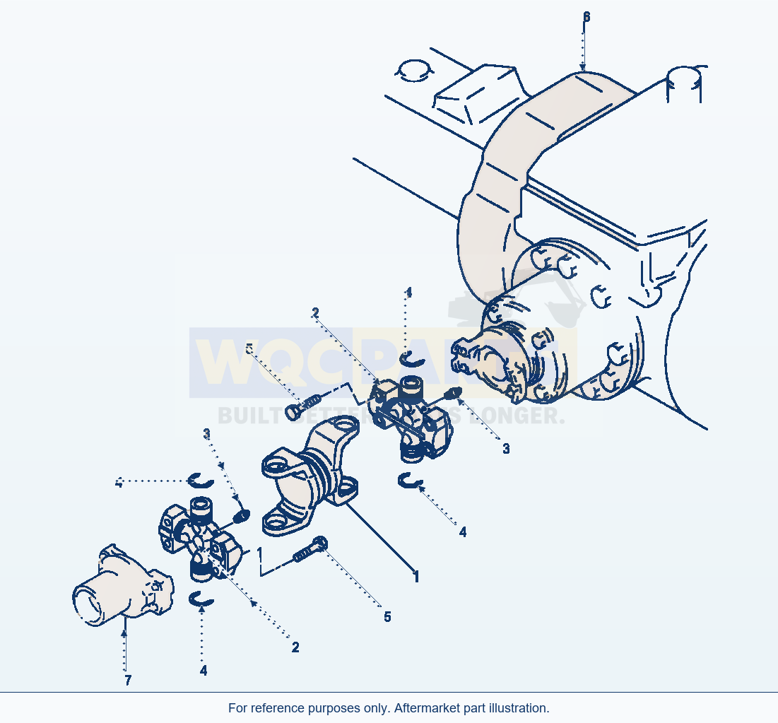 Komatsu WA320-1LC Rear Drive Shaft parts diagram