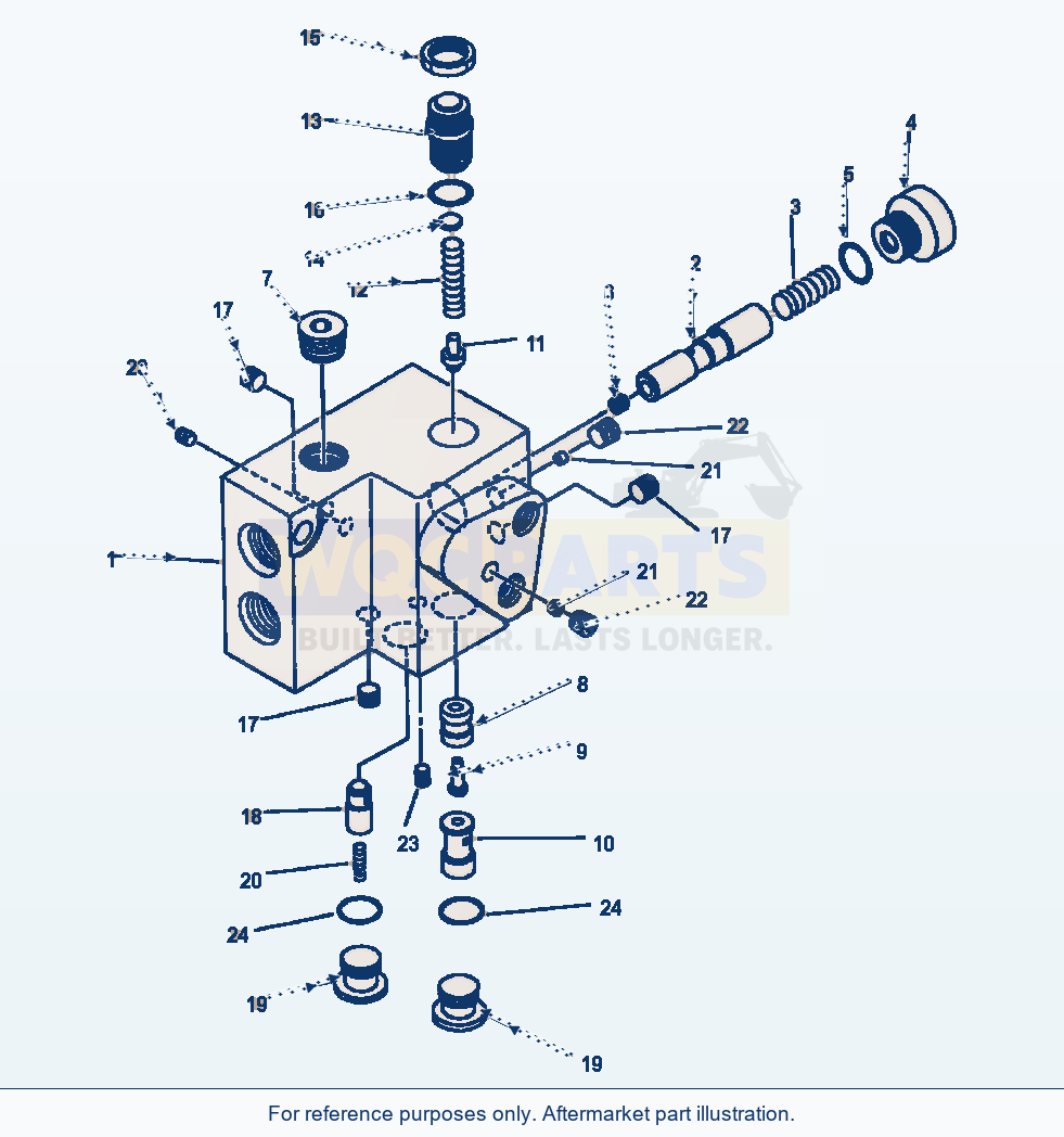 Komatsu WA320-1LC Unload Relief Valve parts diagram