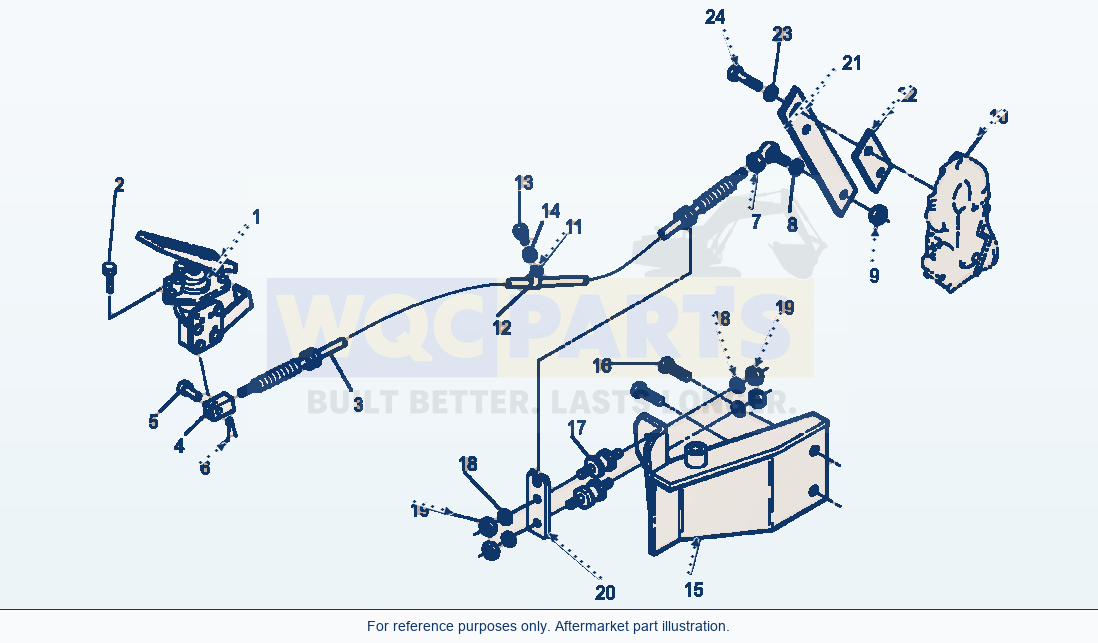 Komatsu WA320-1LC Accelerator Pedal Linkage parts diagram