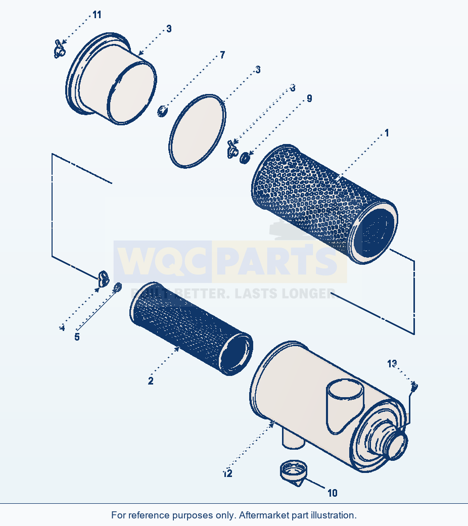 Komatsu WA320-1LC Air Cleaner Assembly parts diagram